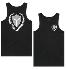 Load image into Gallery viewer, mens-black-grey-white-gym-wear-tank-top-singlet-fitness-apparel-strive-to-conquer-triumph-collection