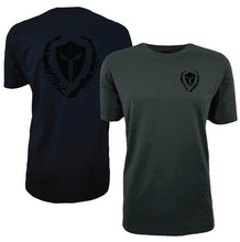 Load image into Gallery viewer, mens-black-two-tone-shirt-gym-wear-apparel-lifestyle-wear-clothing-strive-to-conquer-shirts