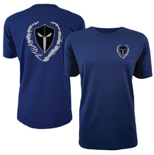 Load image into Gallery viewer, mens-blue-black-grey-shirt-gym-wear-apparel-lifestyle-wear-clothing-strive-to-conquer-shirts
