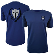 Load image into Gallery viewer, mens-blue-grey-black-shirt-gym-wear-apparel-lifestyle-wear-clothing-strive-to-conquer-shirts