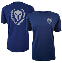 Load image into Gallery viewer, mens-blue-grey-shirt-gym-wear-apparel-lifestyle-wear-clothing-strive-to-conquer-shirts