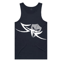 Load image into Gallery viewer, mens-navy-grey-white-gym-wear-apparel-tank-top-singlet-body-building-fitness-apparel-strive-to-conquer-flex-tank-top