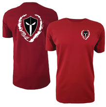 Load image into Gallery viewer, mens-red-black-white-shirt-gym-wear-apparel-lifestyle-wear-clothing-strive-to-conquer-shirts