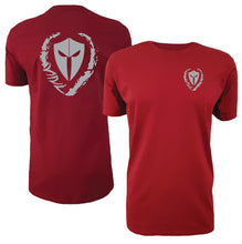 Load image into Gallery viewer, mens-red-grey-shirt-gym-wear-apparel-lifestyle-wear-clothing-strive-to-conquer-shirts