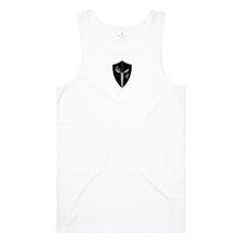 Load image into Gallery viewer, mens-white-black-grey-gym-wear-tank-top-singlet-fitness-apparel-strive-to-conquer-pursue-collection