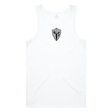 Load image into Gallery viewer, mens-white-grey-black-gym-wear-tank-top-singlet-fitness-apparel-strive-to-conquer-pursue-collection