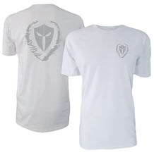 Load image into Gallery viewer, mens-white-grey-shirt-gym-wear-apparel-lifestyle-wear-clothing-strive-to-conquer-shirts