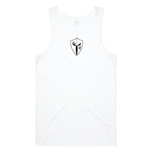 Load image into Gallery viewer, mens-white-white-black-gym-wear-tank-top-singlet-fitness-apparel-strive-to-conquer-pursue-collection