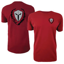 Load image into Gallery viewer, mens-red-grey-black-shirt-gym-wear-apparel-lifestyle-wear-clothing-strive-to-conquer-shirts
