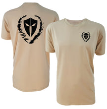 Load image into Gallery viewer, mens-tan-black-two-tone-shirt-gym-wear-apparel-lifestyle-wear-clothing-strive-to-conquer-shirts
