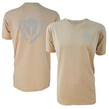 Load image into Gallery viewer, mens-tan-grey-shirt-gym-wear-apparel-lifestyle-wear-clothing-strive-to-conquer-shirts

