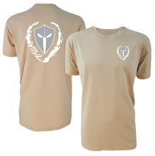 Load image into Gallery viewer, mens-tan-grey-white-shirt-gym-wear-apparel-lifestyle-wear-clothing-strive-to-conquer-shirts
