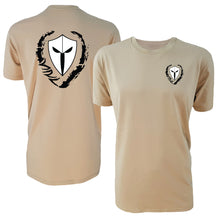 Load image into Gallery viewer, mens-tan-white-black-shirt-gym-wear-apparel-lifestyle-wear-clothing-strive-to-conquer-shirts
